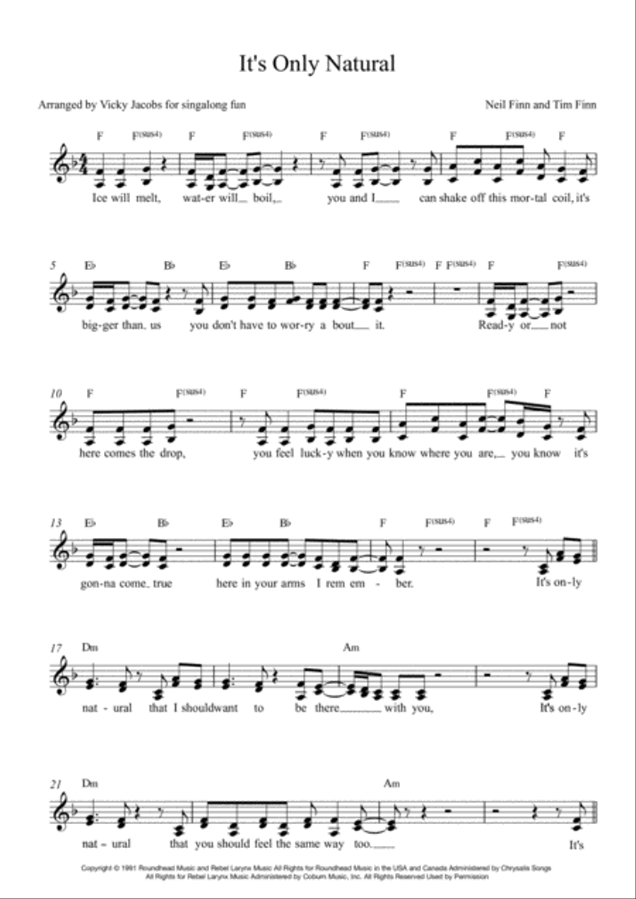 It's Only Natural 2-Part scores gallery preview page 1