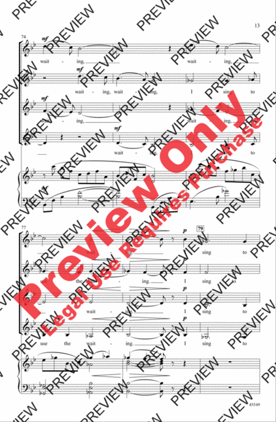 I Sing to Use the Waiting SSAA scores gallery preview page 12