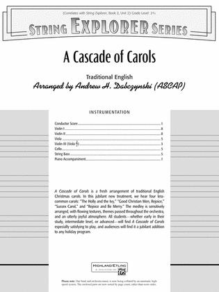 A Cascade of Carols: Score