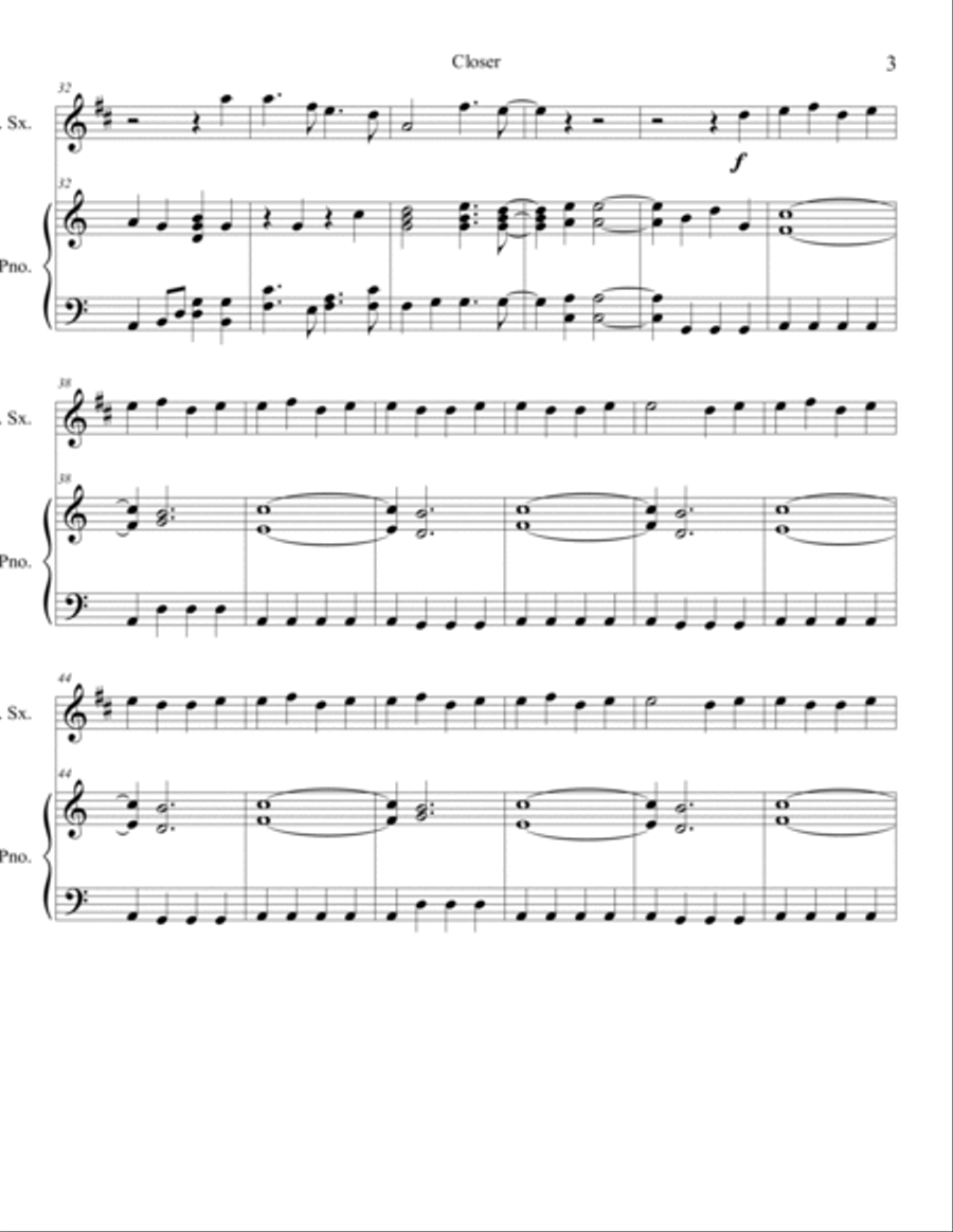 Closer Tenor Saxophone scores gallery preview page 3