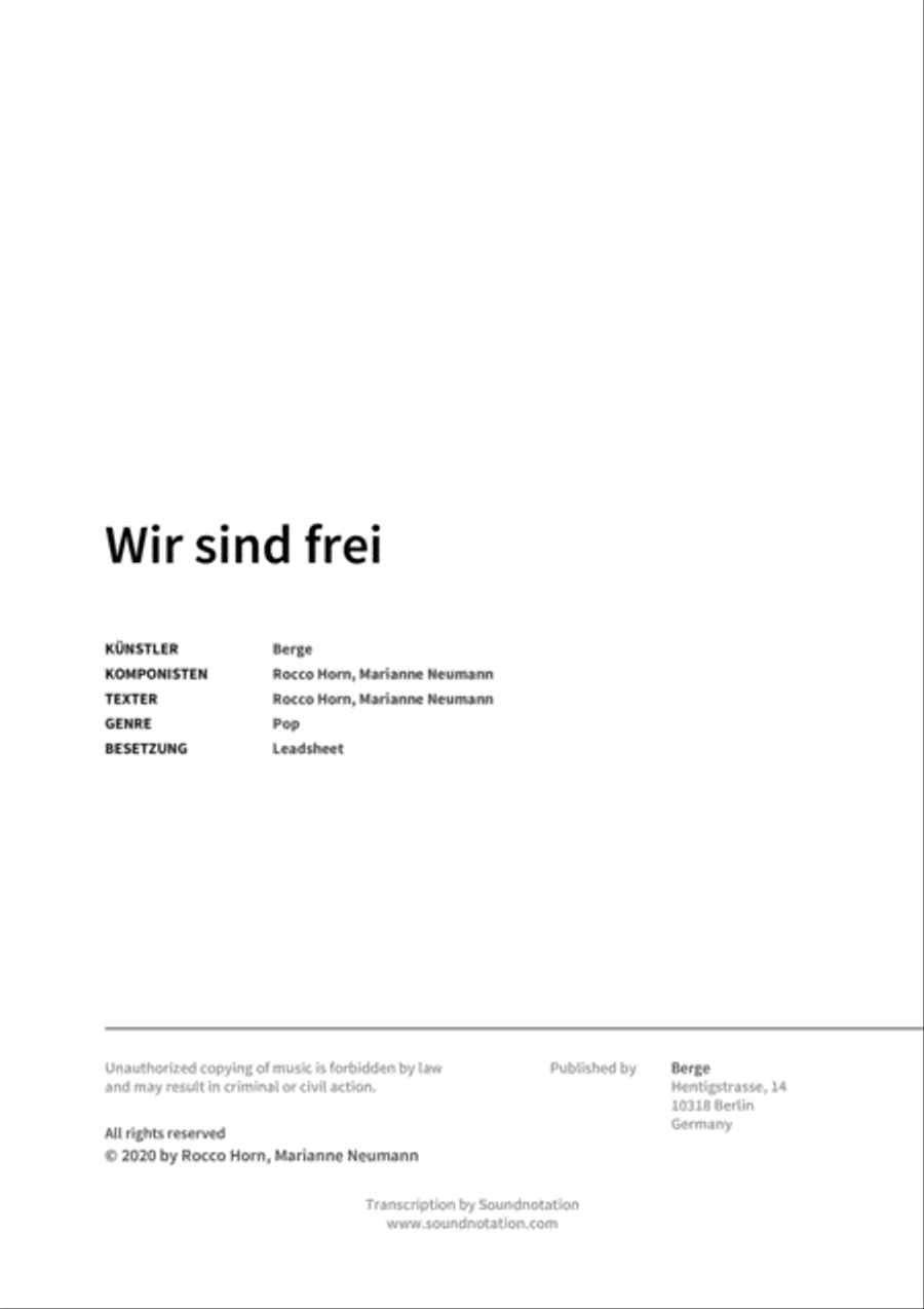Wir sind frei Score scores gallery preview page 2