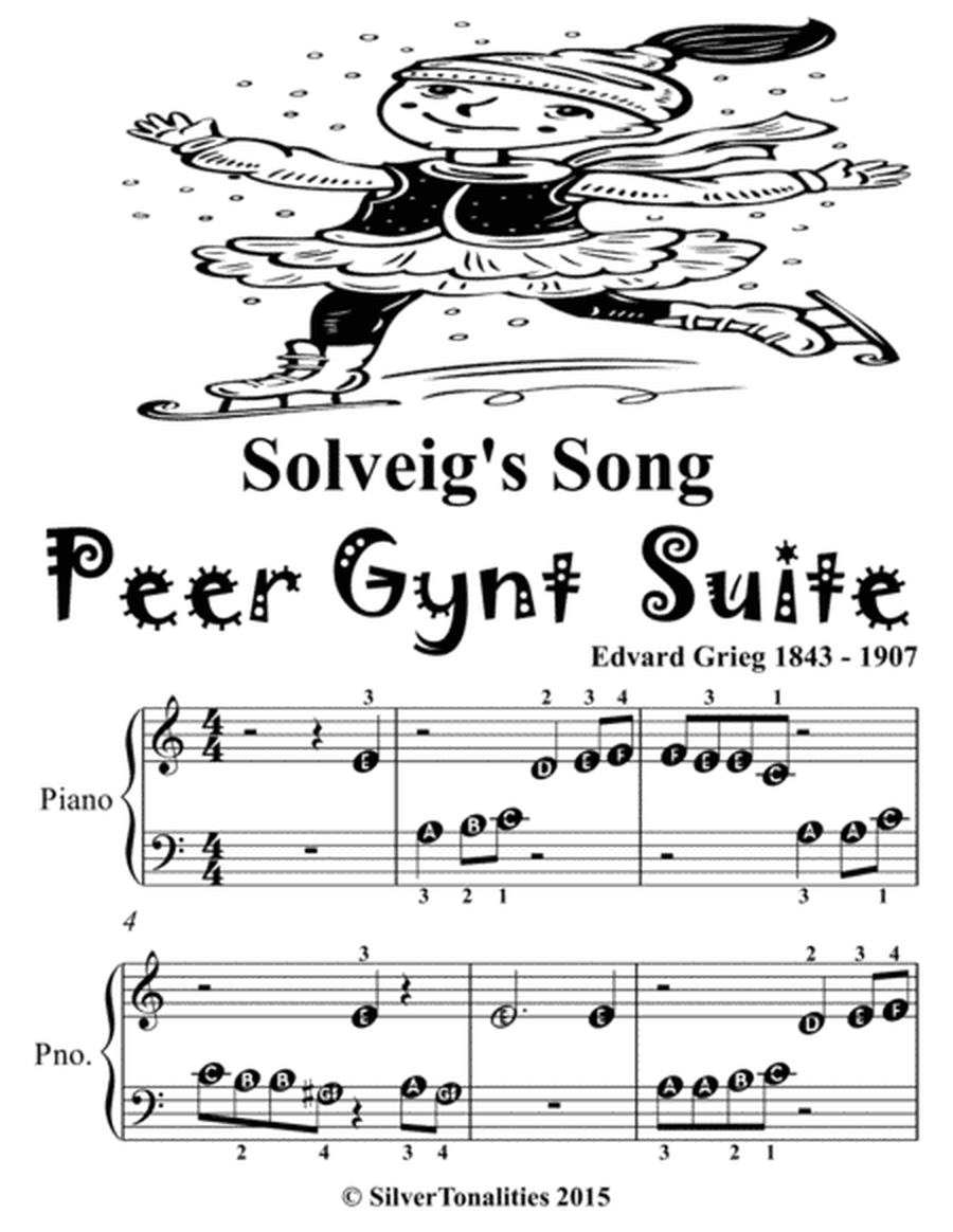 Solveig’s Song Peer Gynt Suite Beginner Piano Sheet Music 2nd Edition