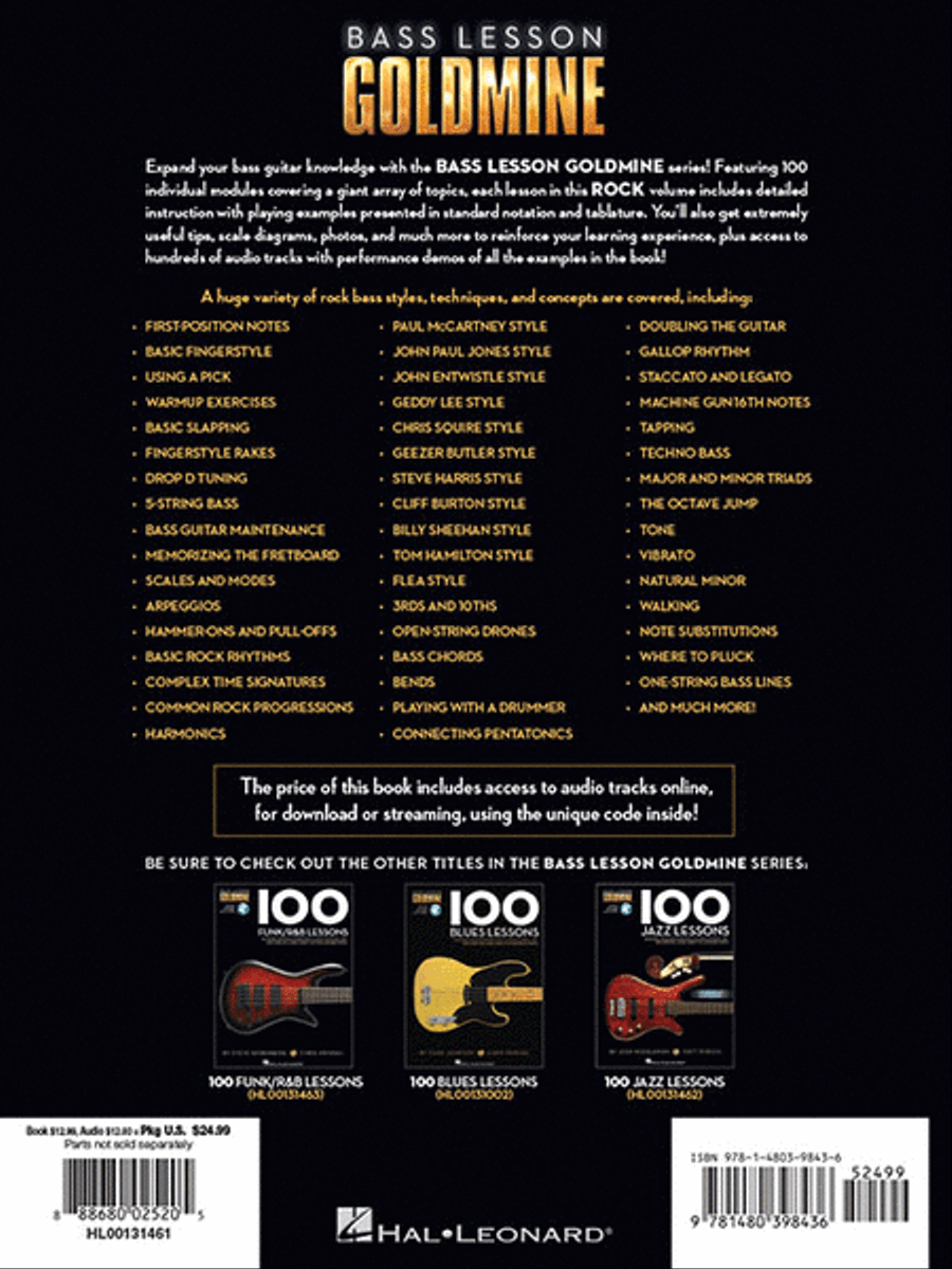 100 Rock Lessons 100 Rock Lessons Bass Guitar Tablature scores gallery preview page 8