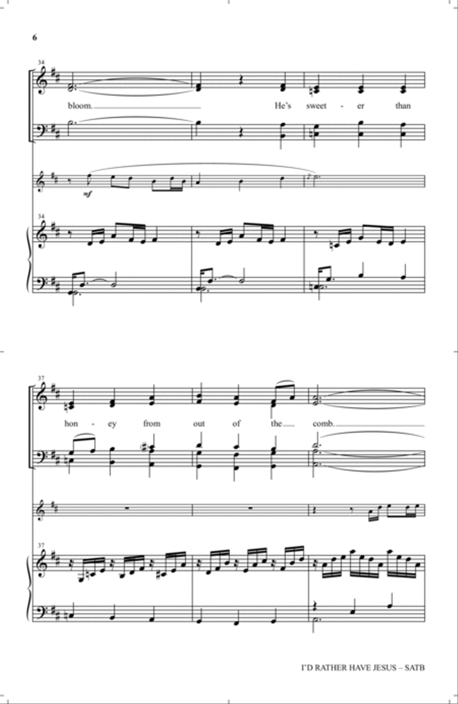 I'd Rather Have Jesus 4-Part scores gallery preview page 5