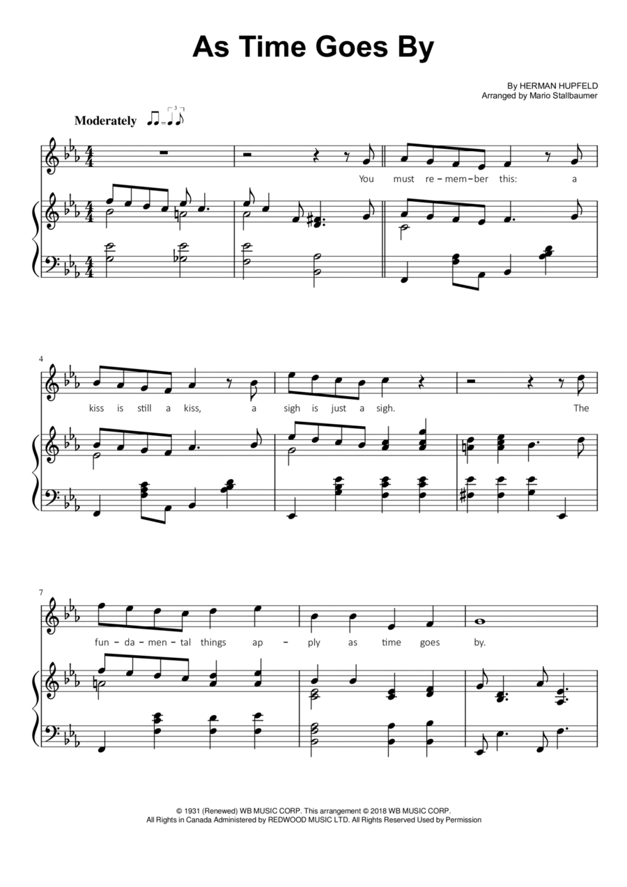 As Time Goes By Voice scores gallery preview page 1