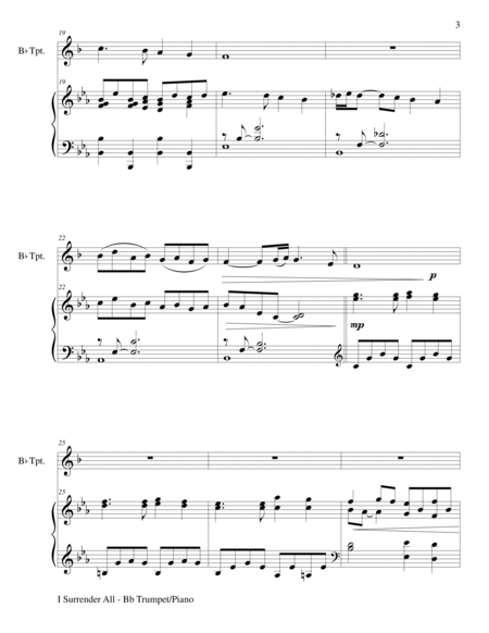 I SURRENDER ALL (Duet – Bb Trumpet and Piano/Score and Parts) image number null