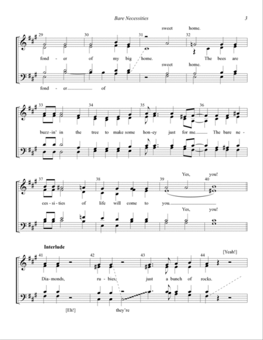Bare Necessities (from The Jungle Book) (arr. Tom Gentry) 4-Part scores gallery preview page 3