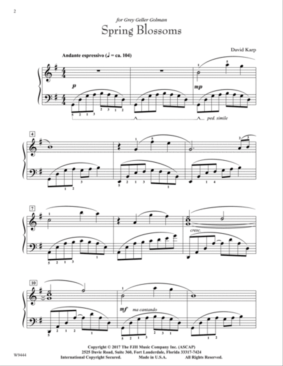 Spring Blossoms Spring Blossoms Piano Solo scores gallery preview page 2