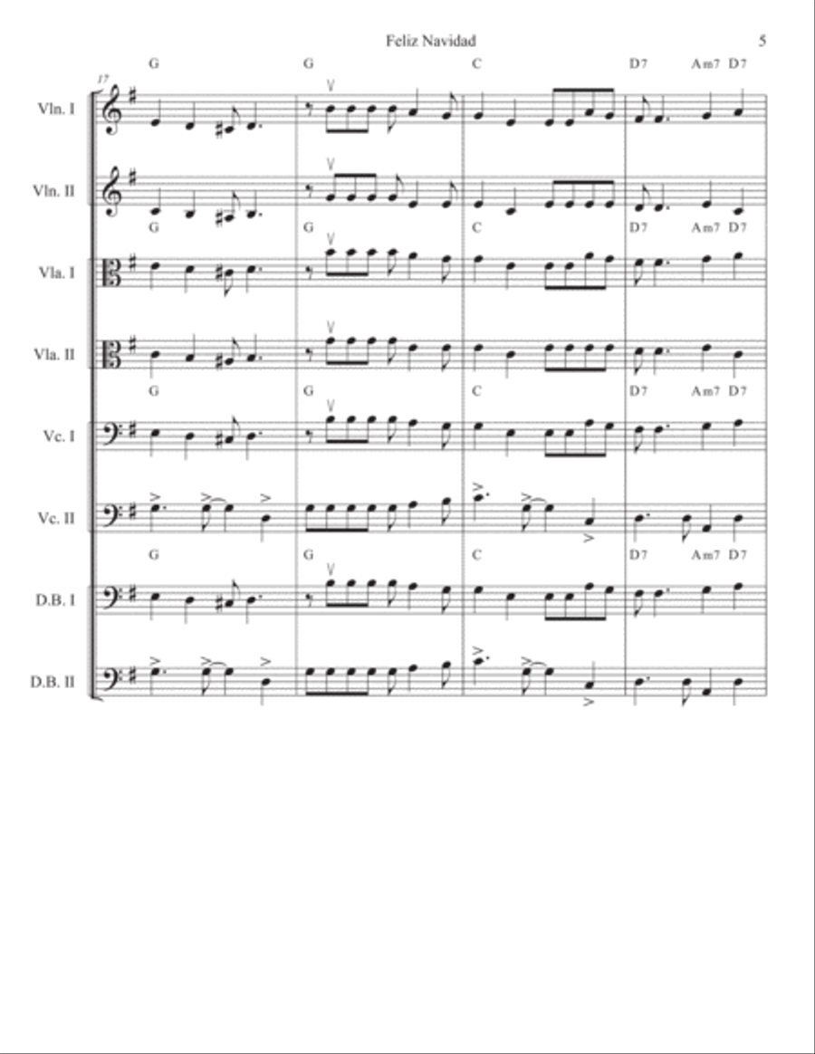 Feliz Navidad Feliz Navidad String Quartet scores gallery preview page 5