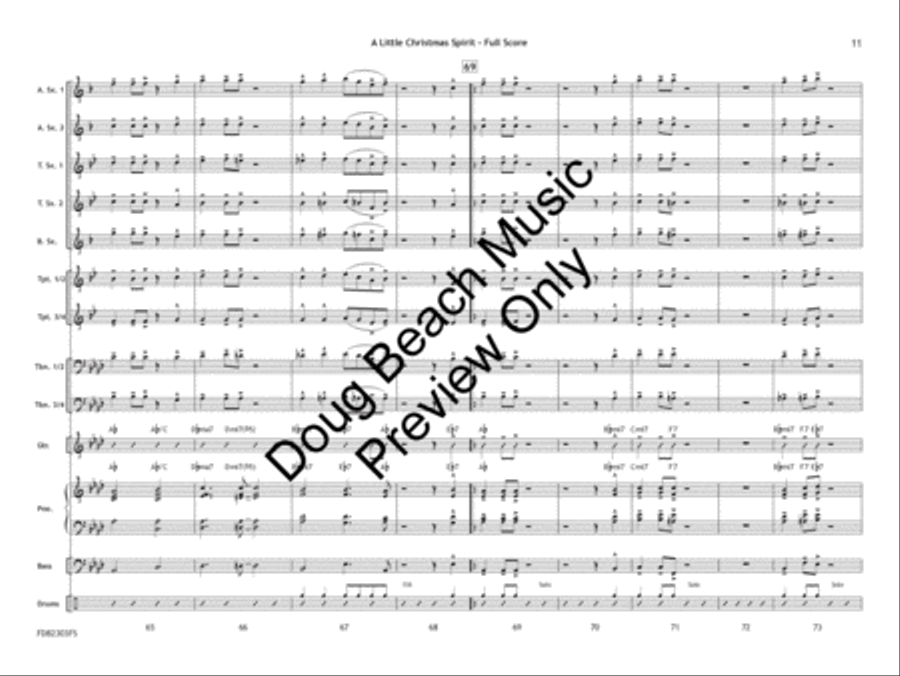 A Little Christmas Spirit (Score) Jazz Ensemble scores gallery preview page 12