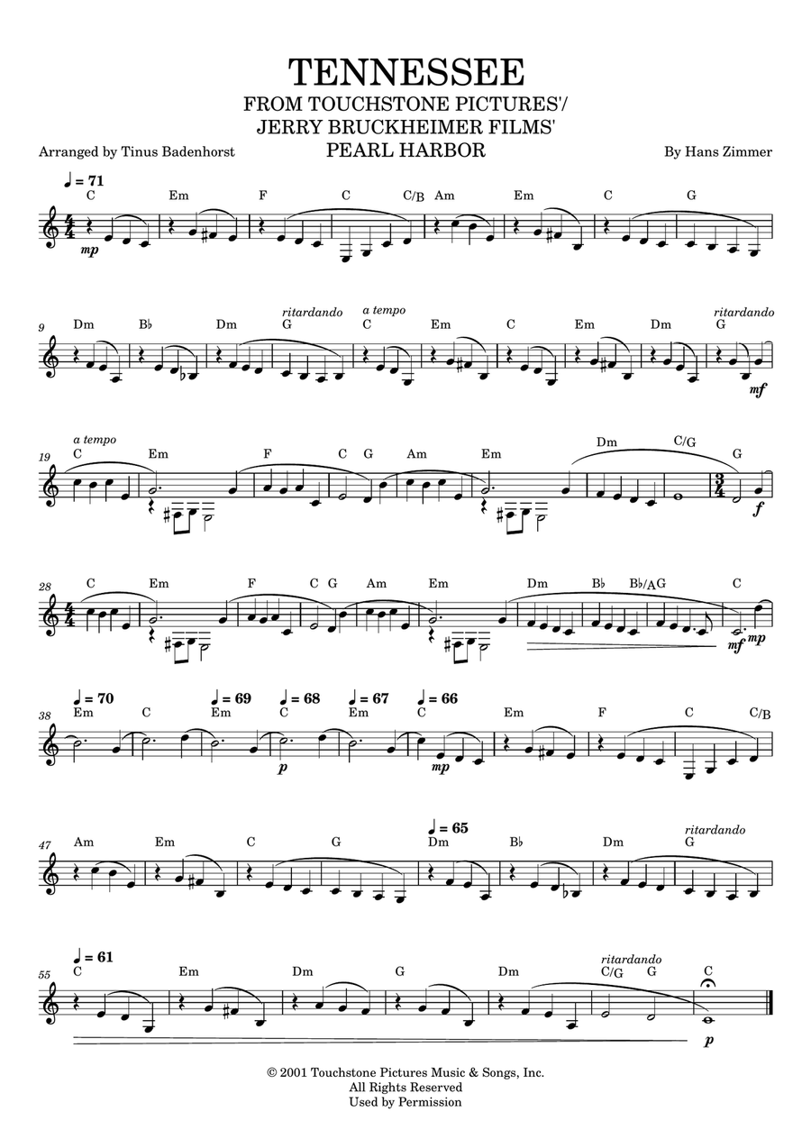 Tennessee Tennessee Easy Piano scores gallery preview page 1