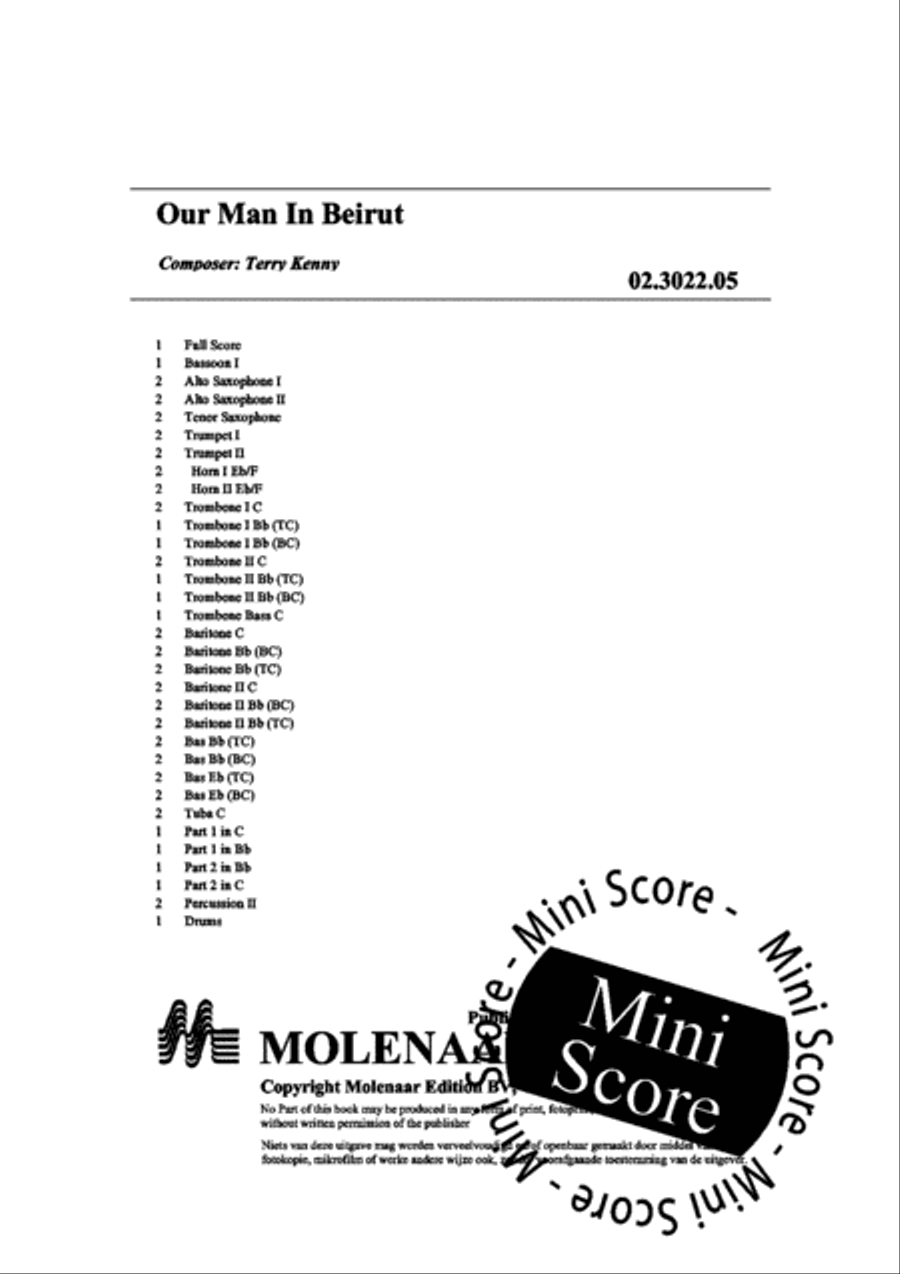 Our Man in Beirut Fanfare Band scores gallery preview page 4