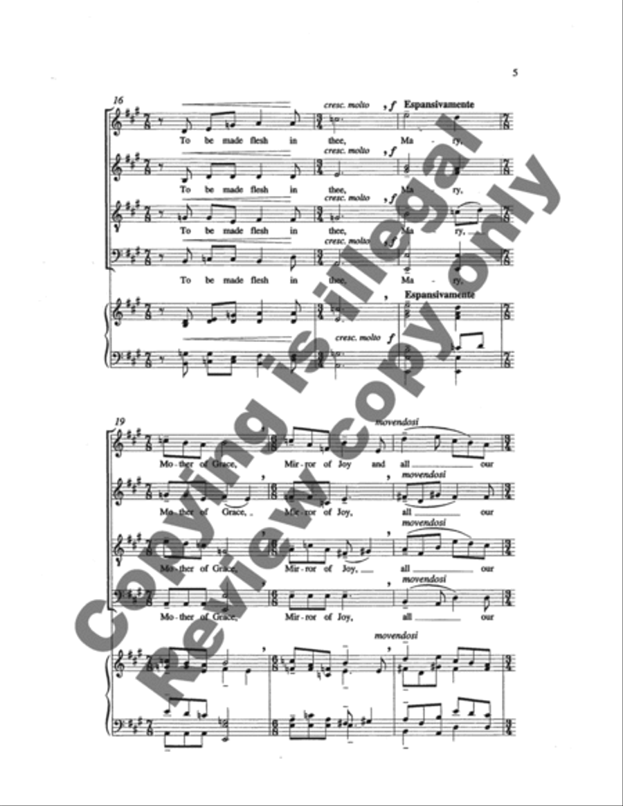 Two Hymns to the Virgin: 1. To Rise Beyond the Stars 4-Part scores gallery preview page 12