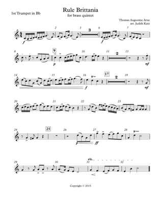 Rule Brittania - for brass quintet - Parts