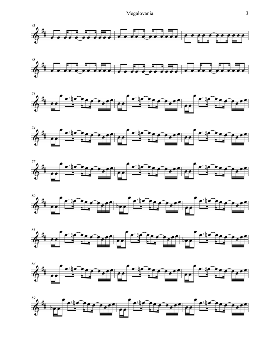 Megalovania sheet top music alto sax