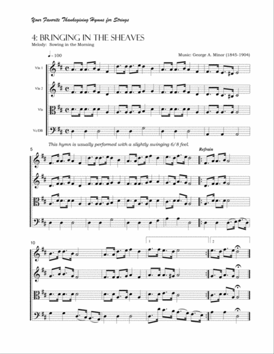 Your Favorite Thanksgiving and Harvest Hymns for Strings String Orchestra scores gallery preview page 6