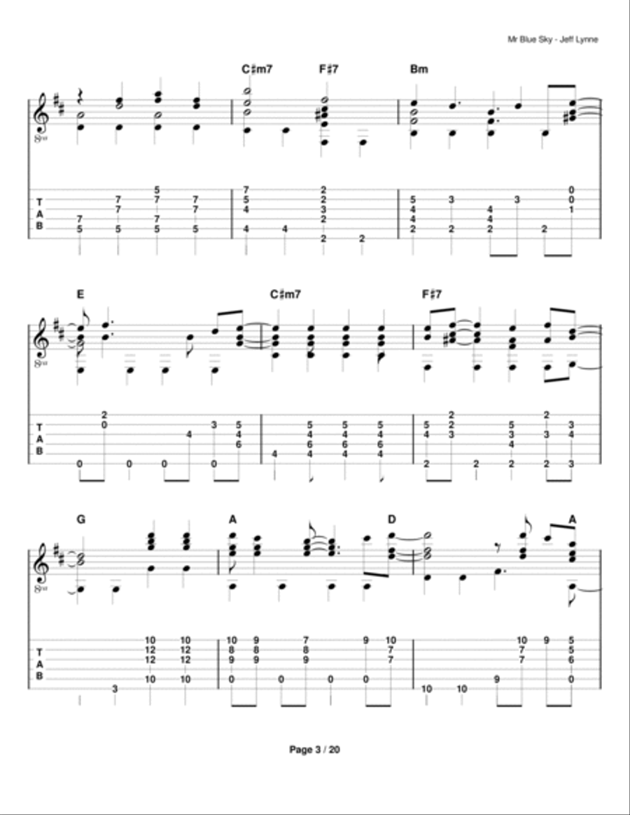 Mr. Blue Sky Electric Guitar scores gallery preview page 3