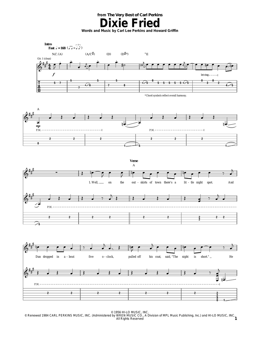 Dixie Fried Acoustic Guitar scores gallery preview page 1
