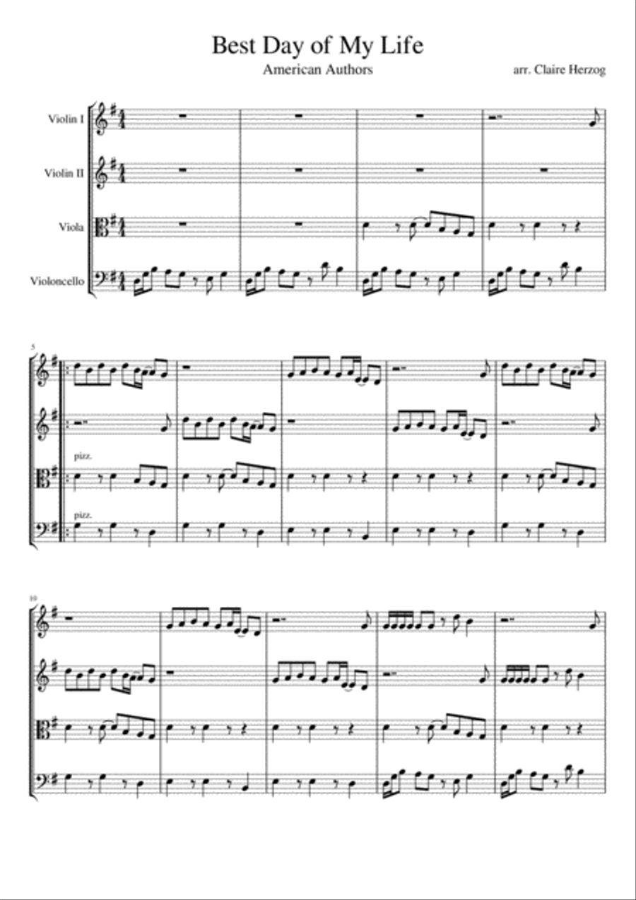 Best Day Of My Life Small Ensemble scores gallery preview page 1