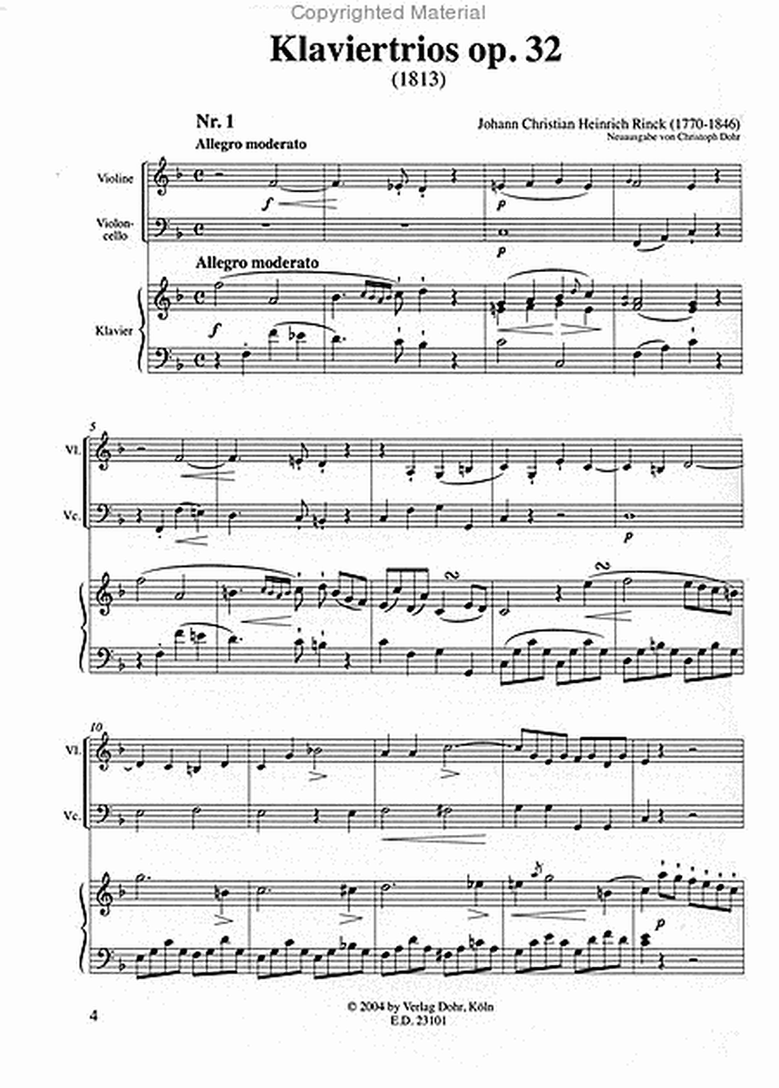 Drei Klaviertrios op. 32 (1813)