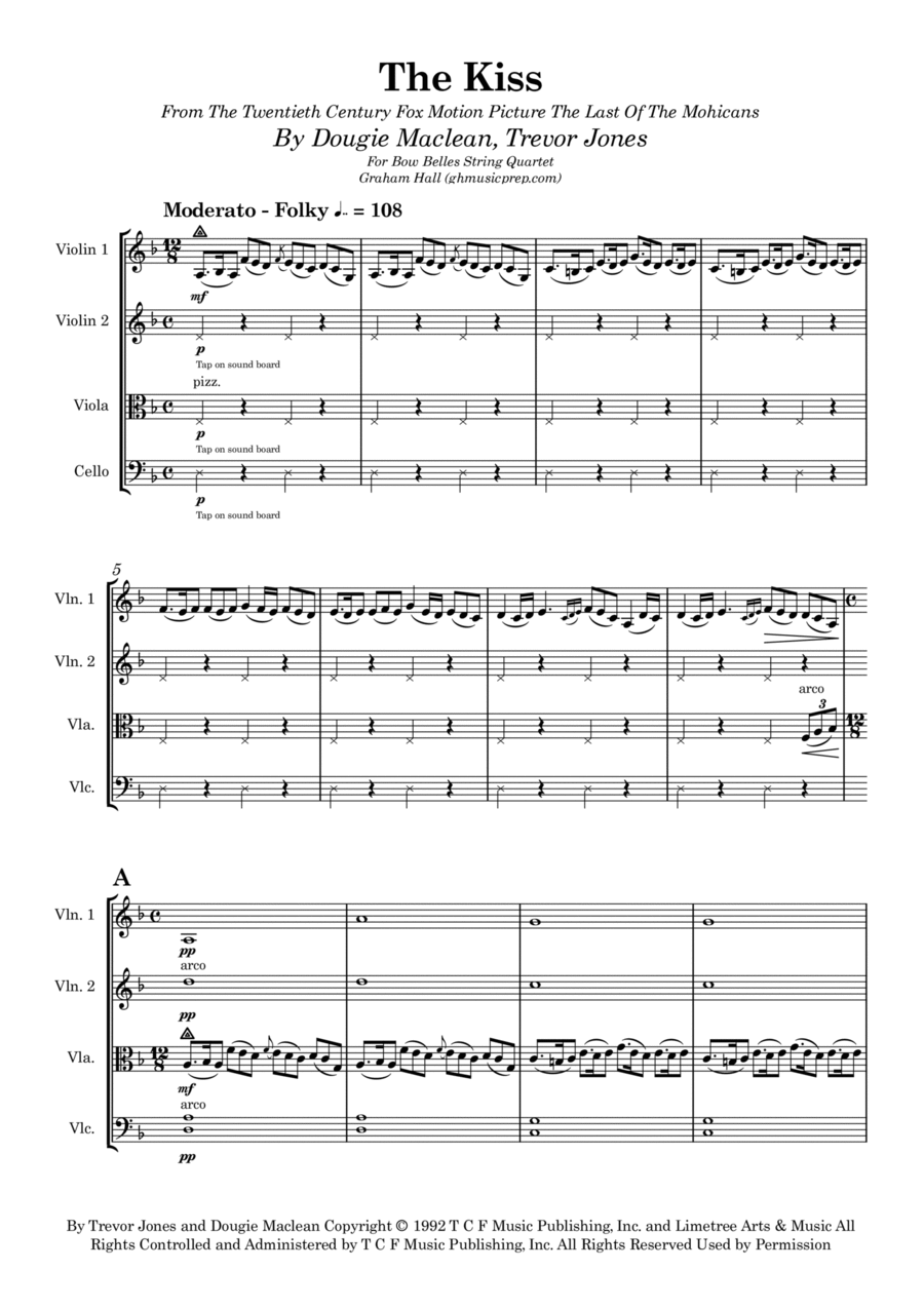 The Kiss String Quartet scores gallery preview page 1