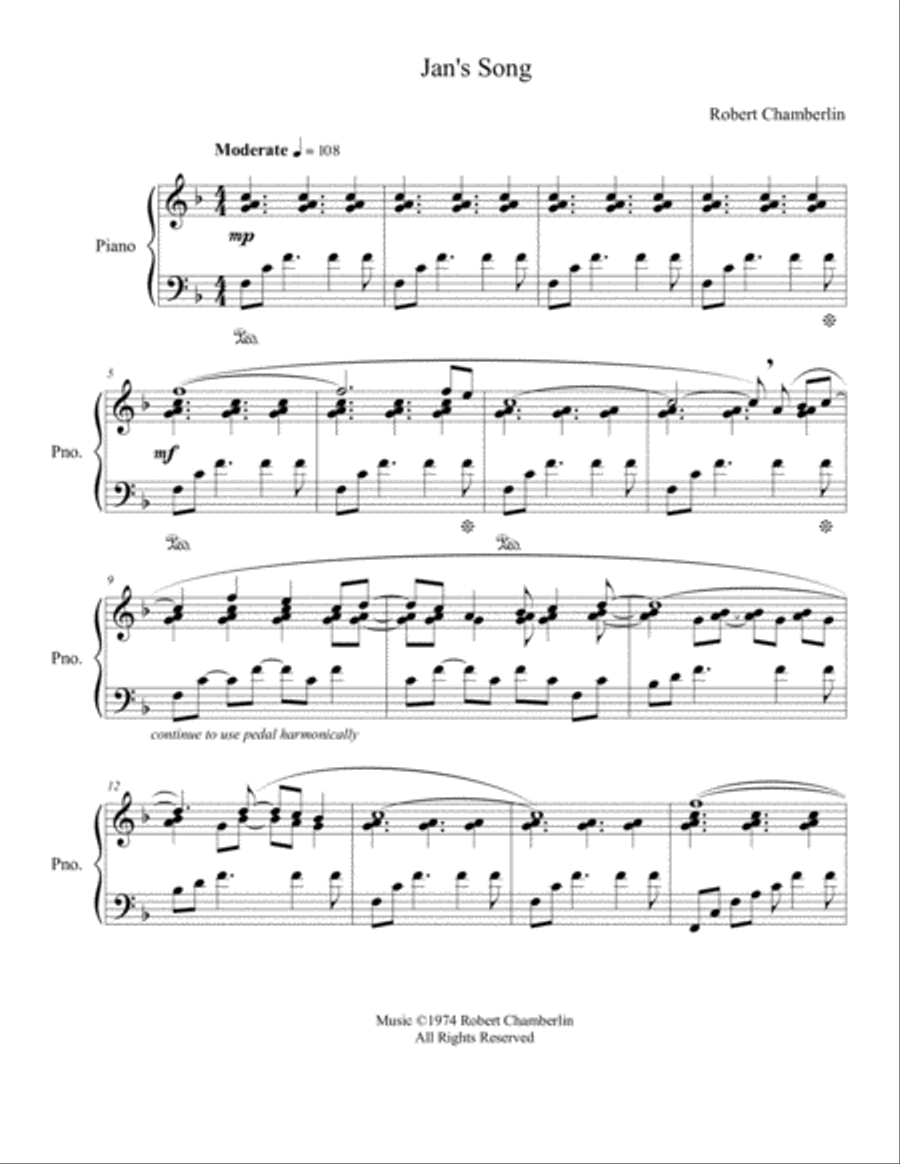 Jan's Song Jan's Song Piano Solo scores gallery preview page 2