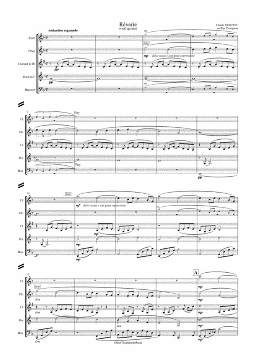 Debussy: Reverie - Wind Quintet image number null