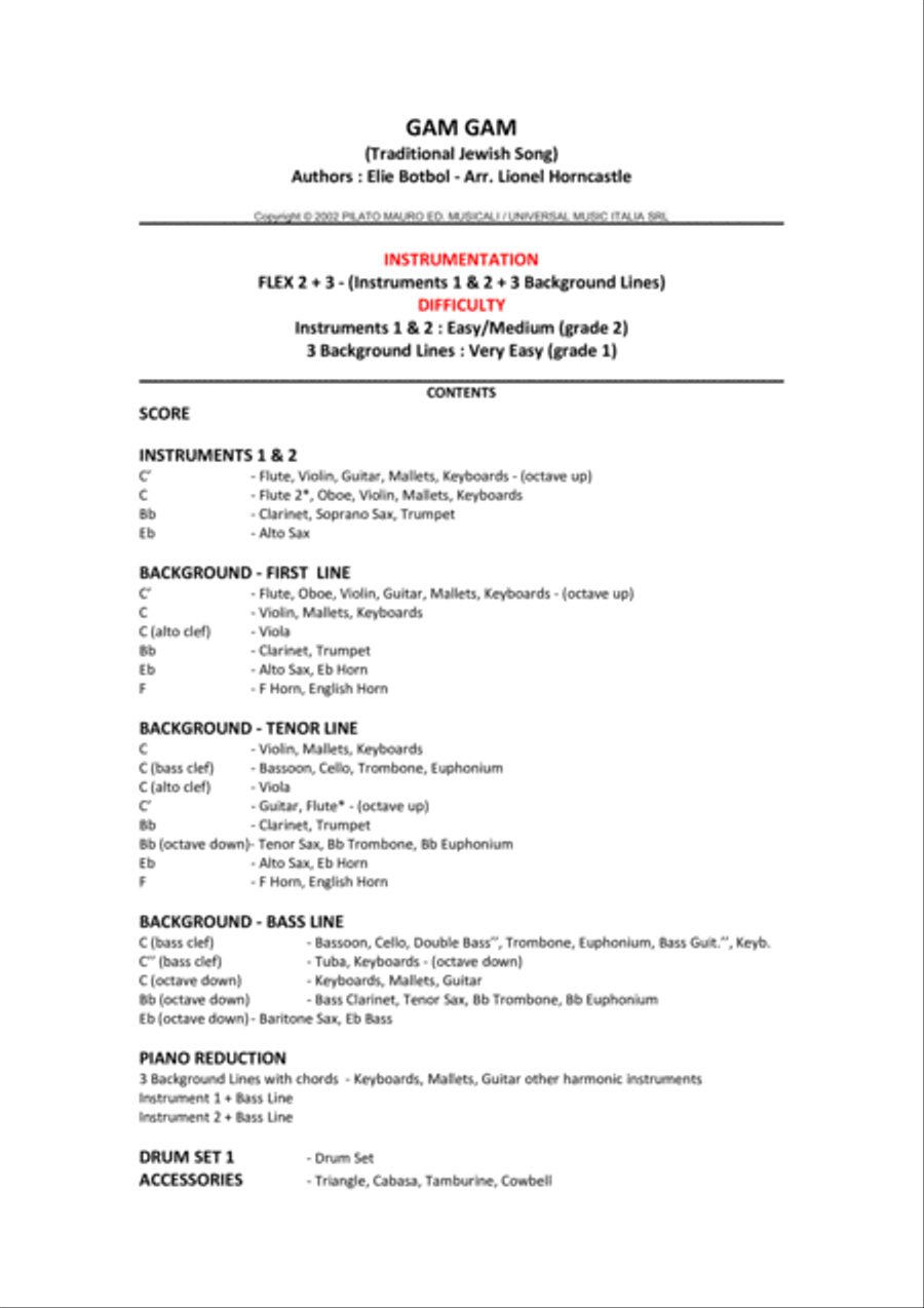 Gam Gam Chamber Music scores gallery preview page 2