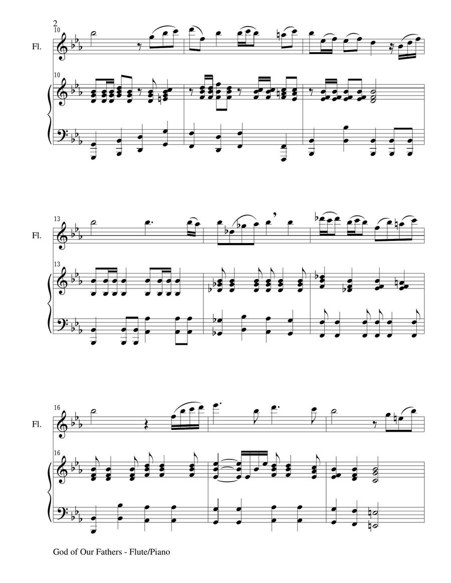 GOD OF OUR FATHERS (Duet – Flute and Piano/Score and Parts) GOD OF OUR FATHERS (Duet – Flute and Piano/Score and Parts) Woodwind Duet scores gallery preview page 2