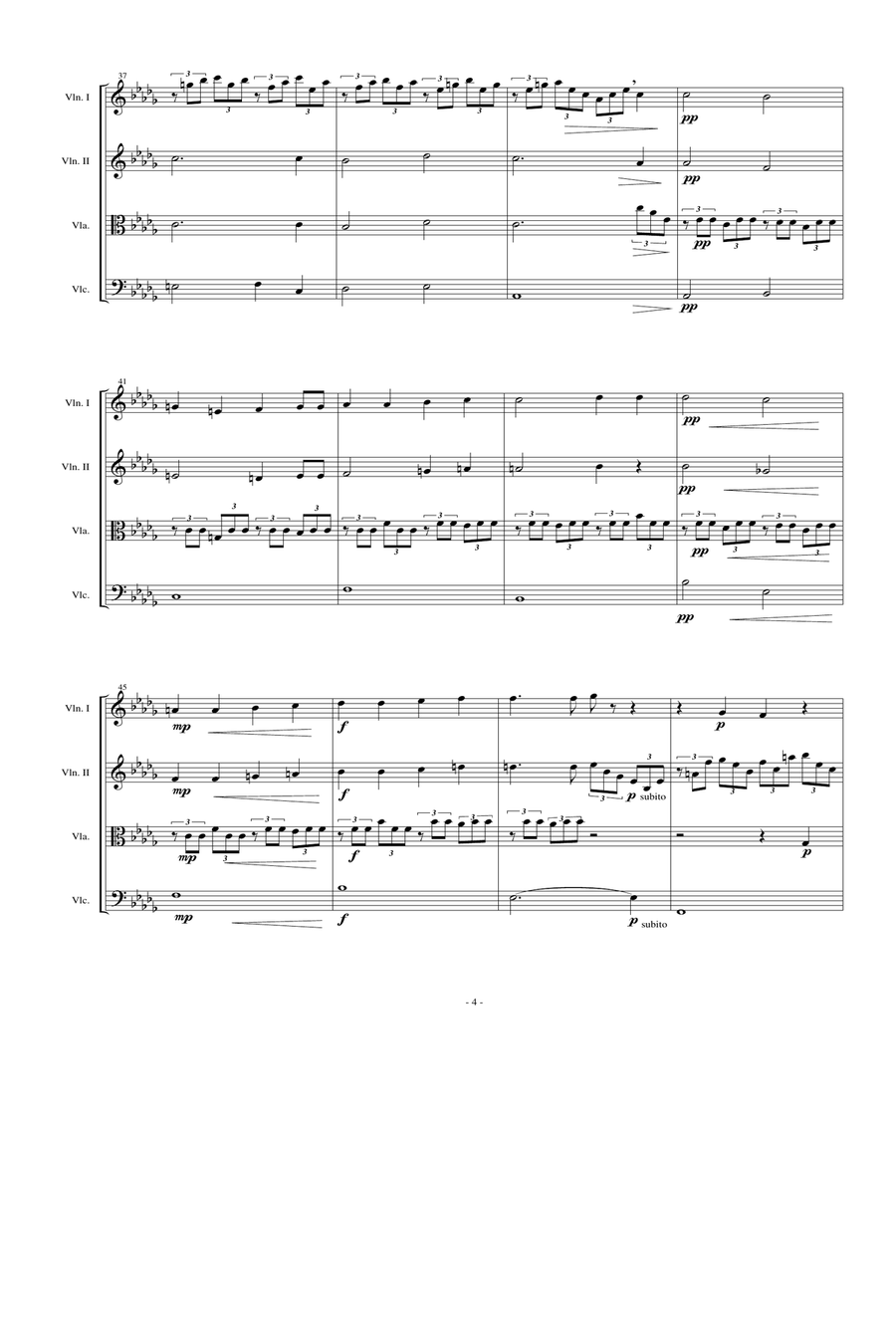 Cantique de Jean Racine (String Quartet) Scores & Parts String Quartet scores gallery preview page 4