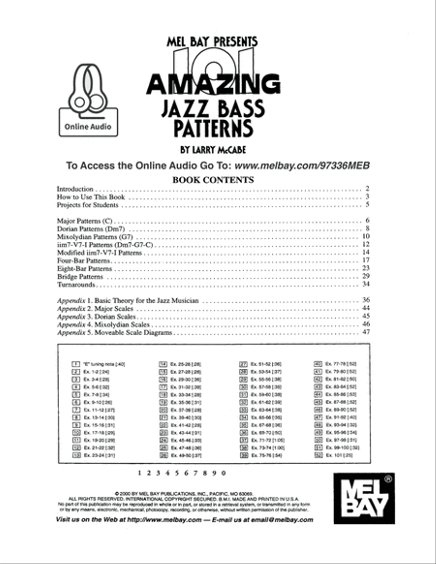101 Amazing Jazz Bass Patterns Bass Guitar scores gallery preview page 2
