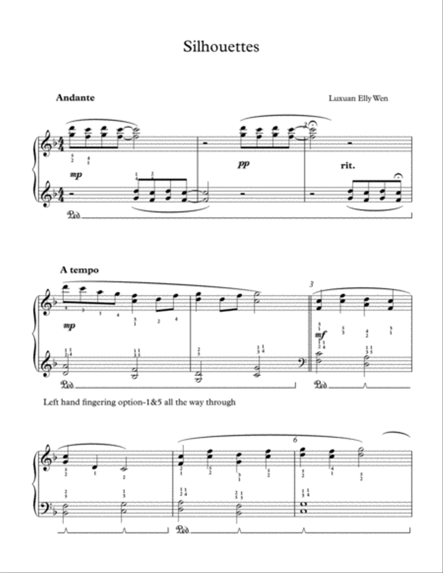 Silhouettes-A Chinese pentatonic music composed for intermediate pianist, as Lunar New Year special image number null
