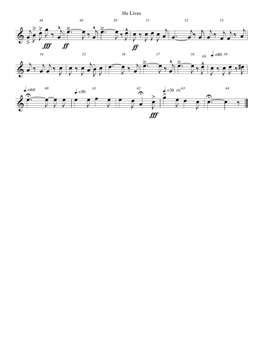 He Lives (Hymn Four Horns #40) Brass Ensemble scores gallery preview page 2