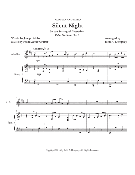 Silent Night (Alto Sax and Piano) image number null