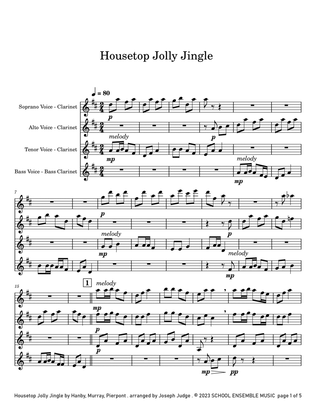 Housetop Jolly Jingle for Clarinet Quartet in Schools