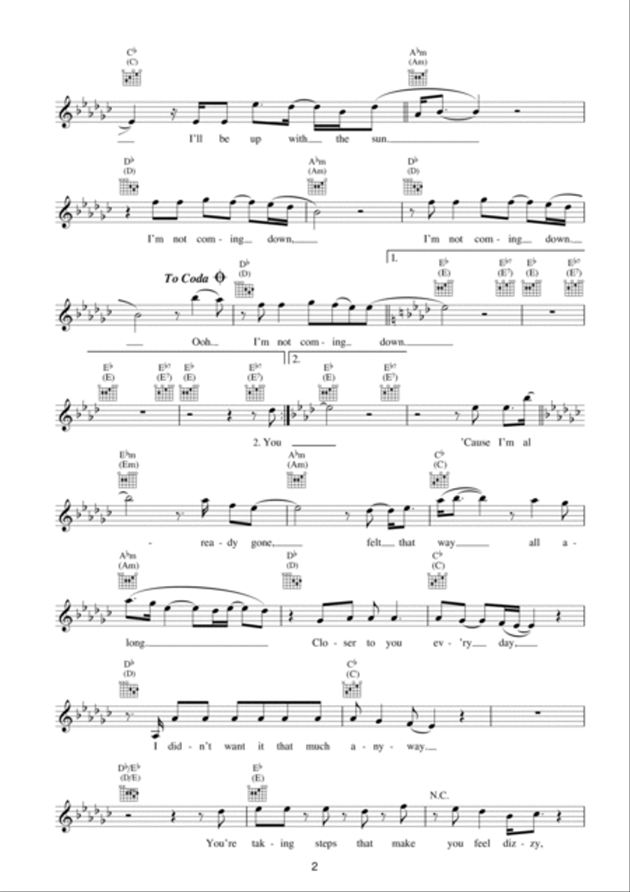 Gone Gone Piano scores gallery preview page 2