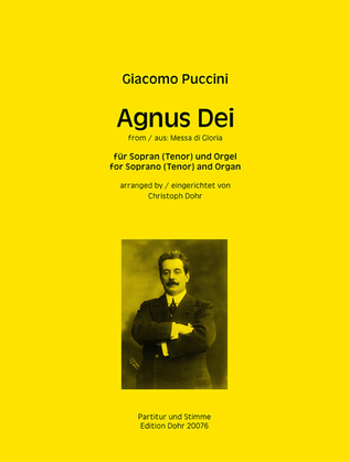 Book cover for Agnus Dei (für Sopran (Tenor) und Orgel) (aus der "Messa di Gloria")