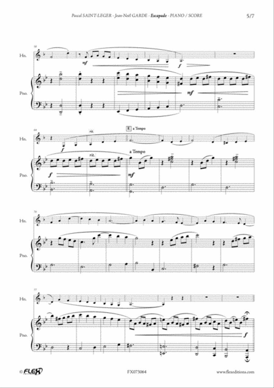 Escapade Escapade Piano Accompaniment scores gallery preview page 5