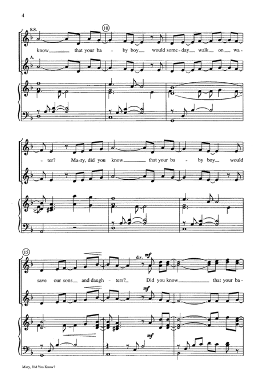 Mary, Did You Know? SSA scores gallery preview page 5