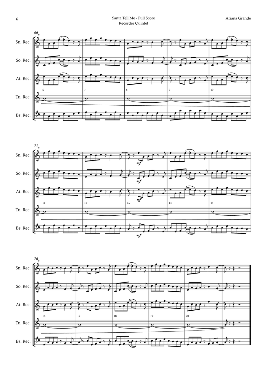 Santa Tell Me Chamber Music scores gallery preview page 6