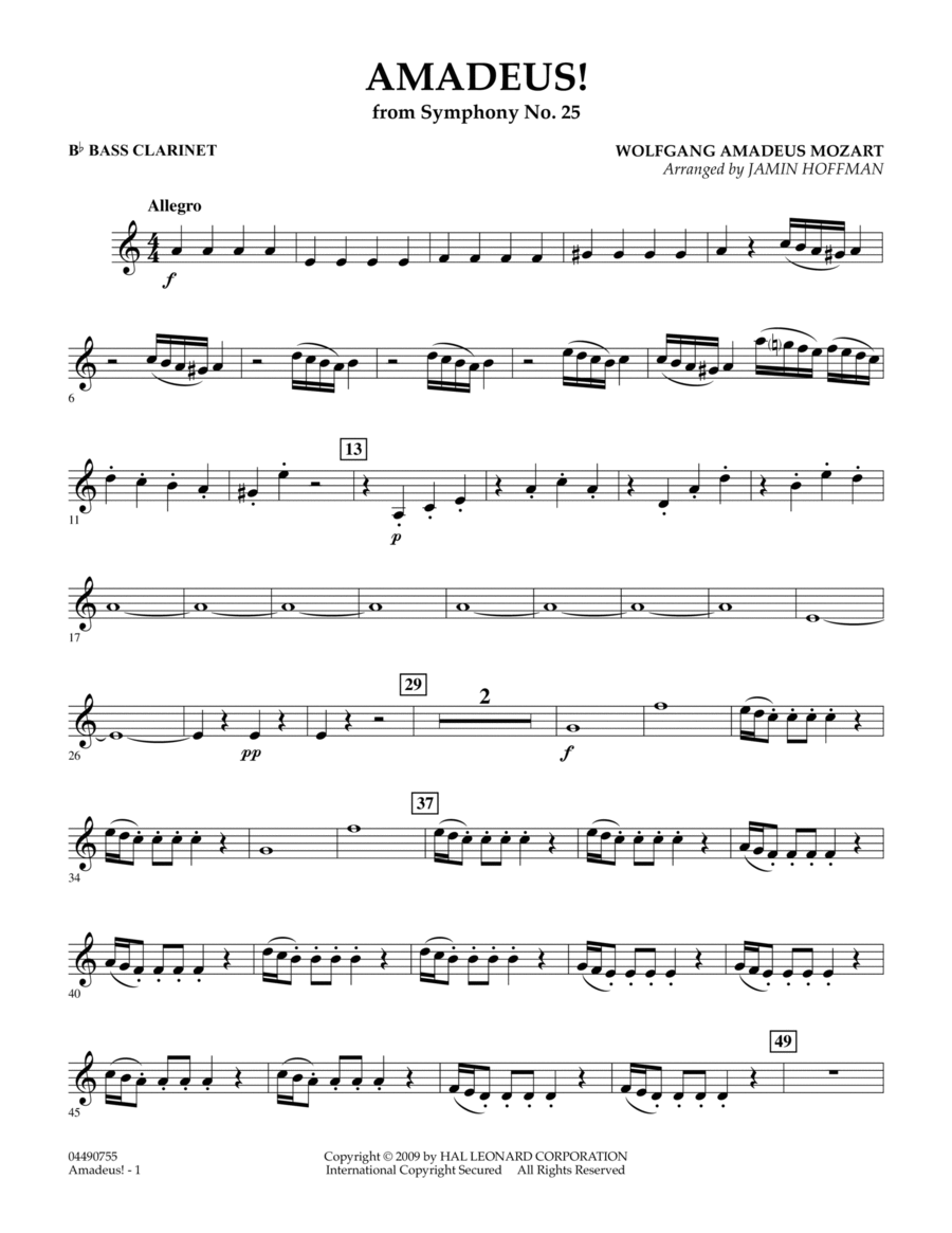 Amadeus! - Bb Bass Clarinet