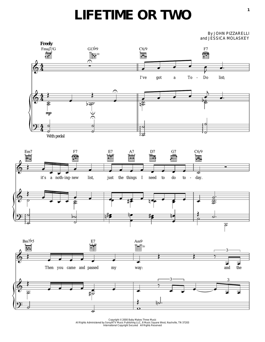 Lifetime Or Two Guitar scores gallery preview page 1