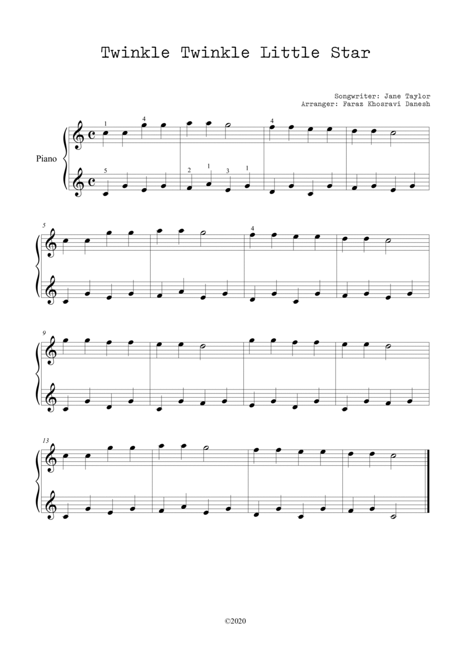 Twinkle little star music sheet discount