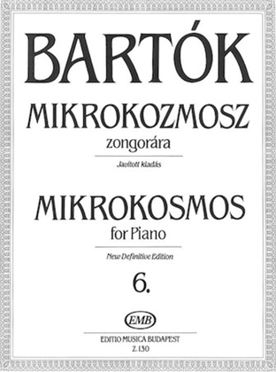 Book cover for Mikrokosmos For Piano Volume 6