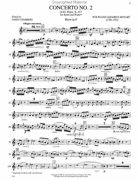 Concerto No. 2 In Eb Major, K. 417