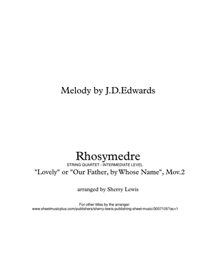 Book cover for RHOSYMEDRE - Original Hymn and Variations - String Quartet - Intermediate Level This is created from