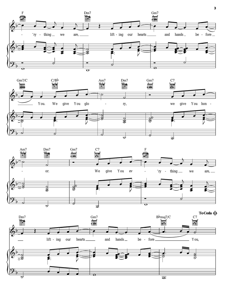 We Give You Glory Piano, Vocal, Guitar scores gallery preview page 3