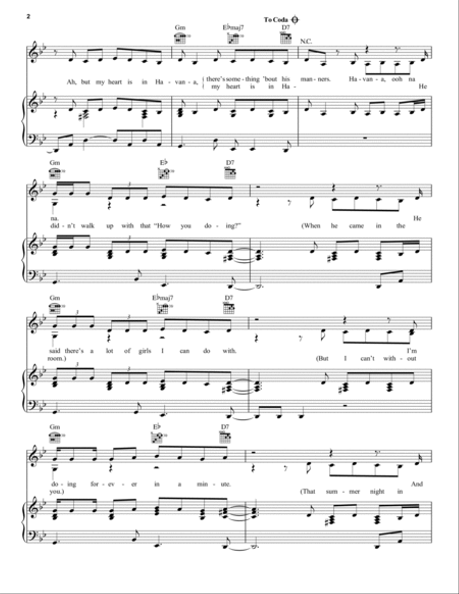 Havana (feat. Young Thug) Piano, Vocal, Guitar scores gallery preview page 2
