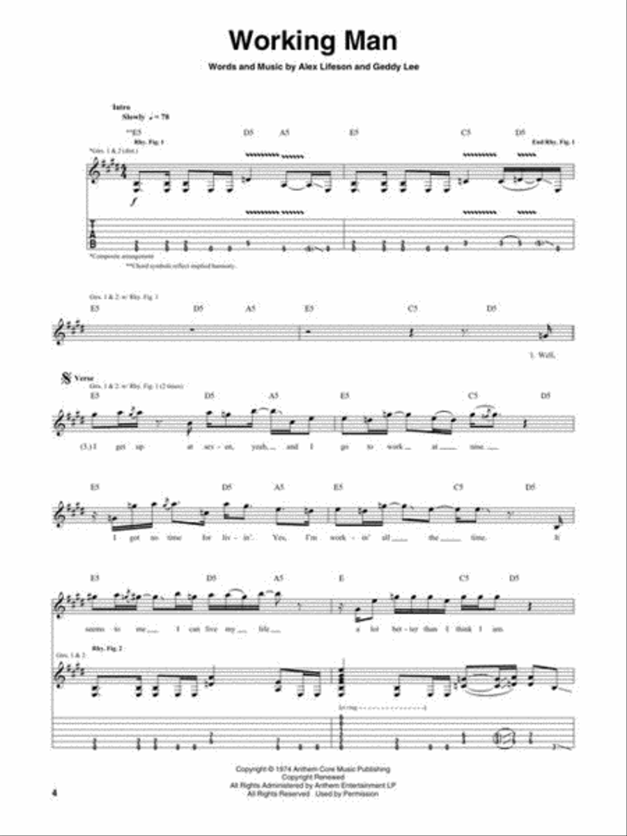Rush – The Spirit of Radio: Greatest Hits 1974-1987 Electric Guitar scores gallery preview page 4