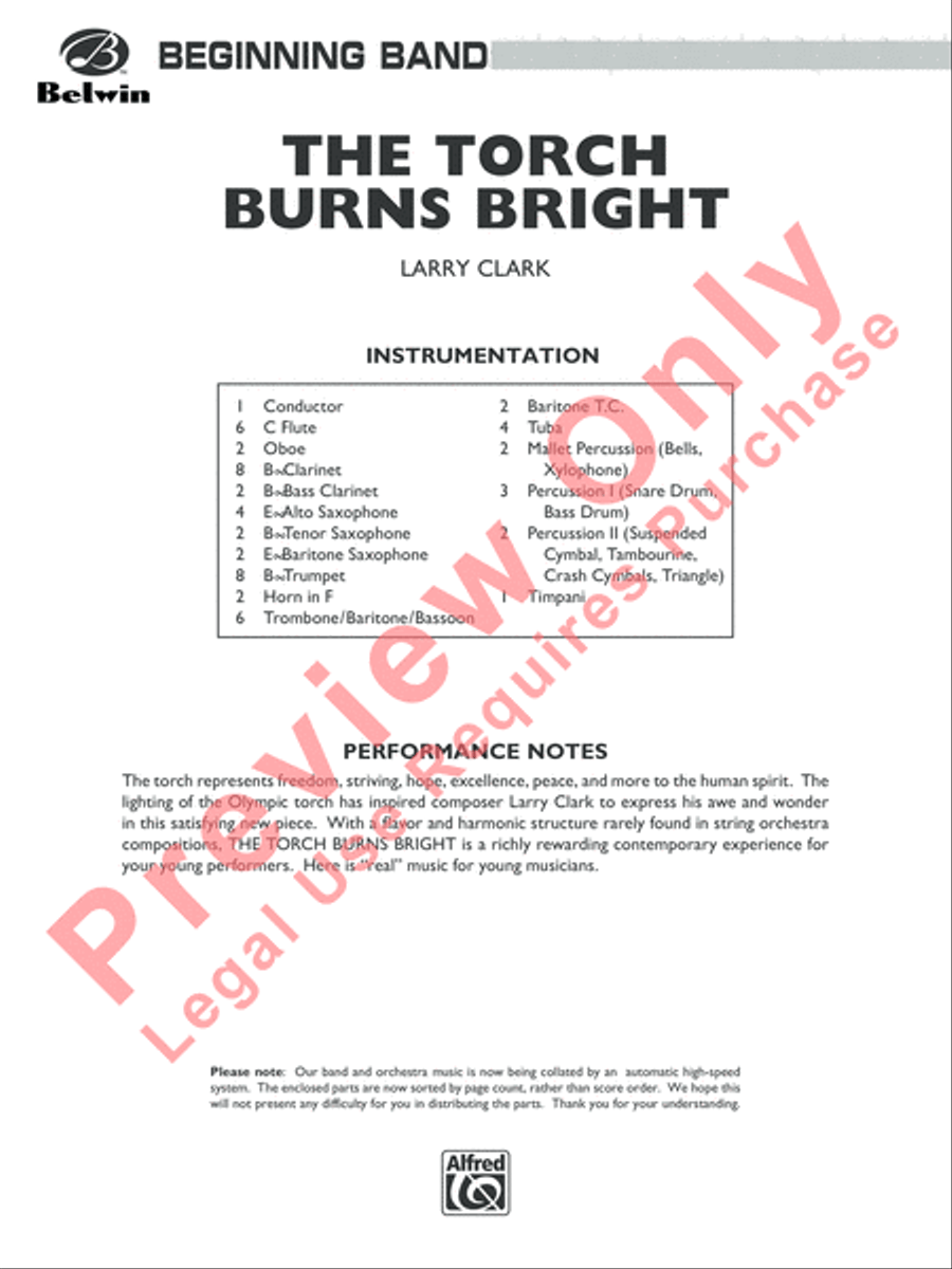 The Torch Burns Bright Concert Band scores gallery preview page 2